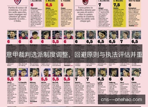 意甲裁判选派制度调整,回避原则与执法评估并重 意甲裁判选派制度调整,回避原则与执法评估并重
